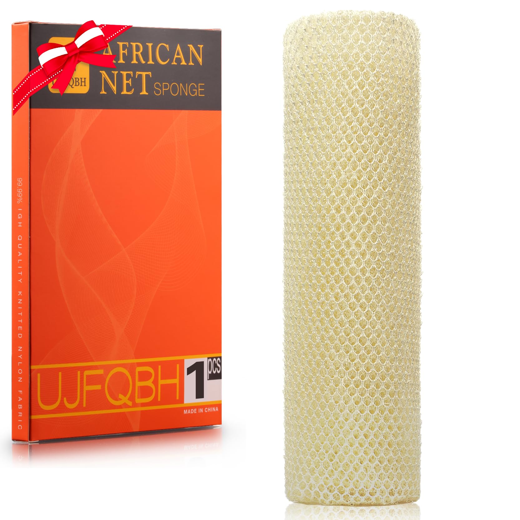 UJFQBH 3 Pieces African Bath Sponge African Net Long Net Bath Sponge Exfoliating Shower Body Scrubber Back Scrubber Skin Smoother,Great for Daily Use (Pink,Yellow,Purple)